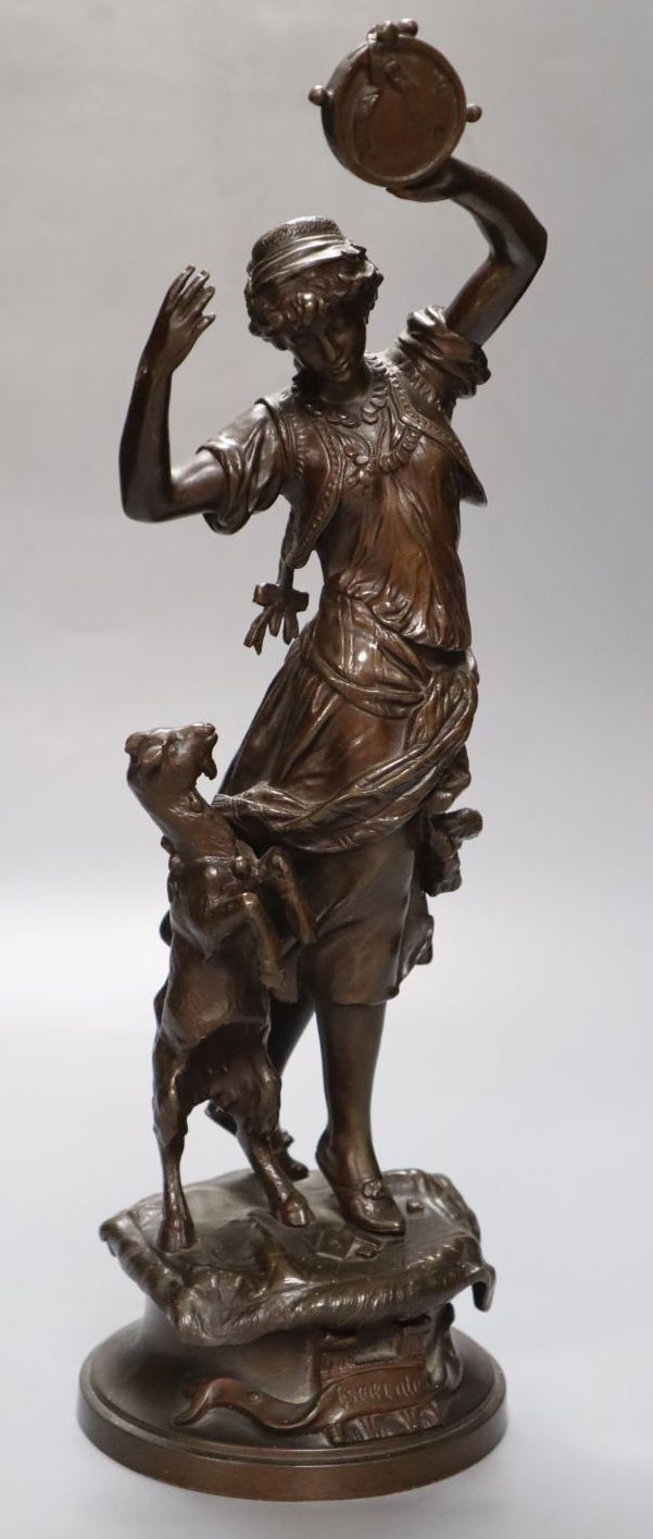 After Gaudez - a bronze figure entitled Esmeralda, 34cm